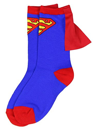 DC Comics Superman Blue Red Youth Boys Caped Crew Socks -4-6-