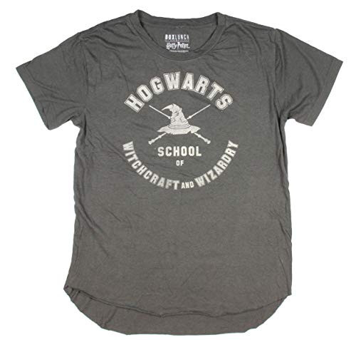 Seven Times Six Harry Potter Mens Hogwarts School of Witchcraft and Wizardry T-Shirt -X-Small- Charcoal Grey