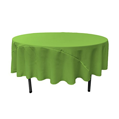 LA Linen 90-Inch Round Polyester Poplin Tablecloth, Lime