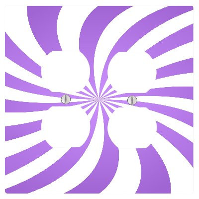 Moonlight Printing Lavendar Candy Swirl 2 Duplex Electrical Outlet Wall Plate -4.56 x 4.5in-