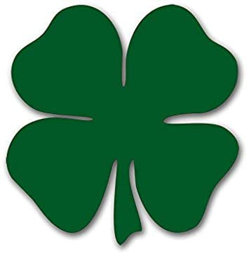 Green Shamrock Shaped Sticker -Lucky Irish Clover Boston-