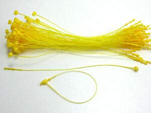 100 Pieces Many Colors and Sizes Snap Lock Pin Security Loop Plastic Tag Fastener -5 inch-Yellow-
