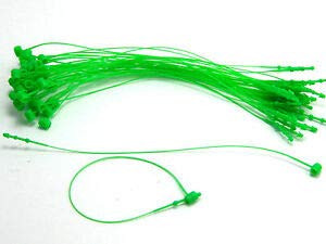 100 Pieces Many Colors and Sizes Snap Lock Pin Security Loop Plastic Tag Fastener -5 inch-Green-