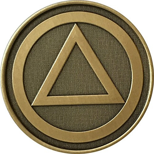 wendells AA Alcoholics Anonymous Circle Triangle Logo Bronze Medallion Sobriety Chip