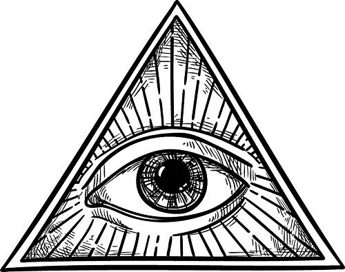 EW Designs Black and White All Seeing Eye of Providence in Simple Pyramid Vinyl Decal Bumper Sticker -4 inch Wide-