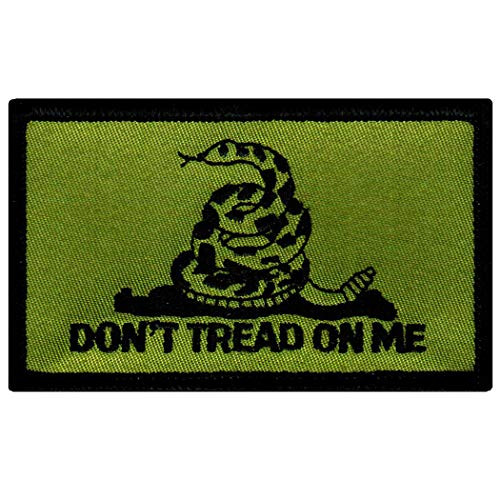 Gadsden Flag Green Embroidered Patch Dont Tread on Me Iron-On American Subdued