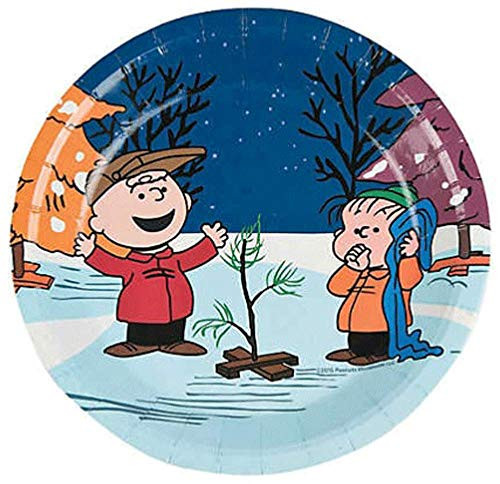 Peanuts Christmas Paper Plates Dessert Size Charlie Brown Christmas Tree by Peanuts