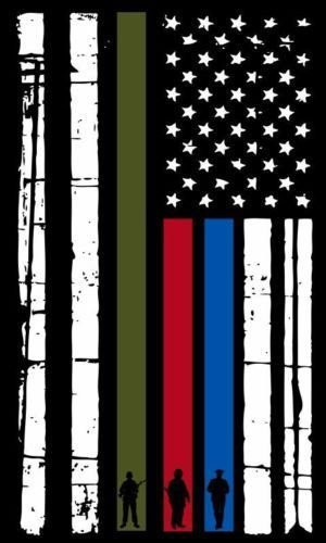 Evan Decals Thin Blue Line Vertical Flag Firefighter Police Military Decal Vinyl Sticker 5 inch