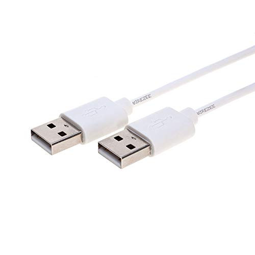 USB 2.0 Type Cable A Male to A Male Black/White 3Ft 6Ft 10Ft 15Ft -6FT White-