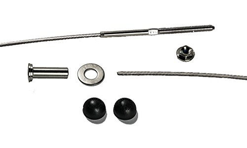 VistaView CableTec - 1/8 Inch Stainless Steel Cable Railing Assembly Kit - 5 Foot With Black Caps
