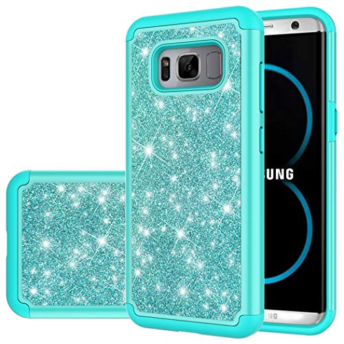 Yodueiv Phone Case for Galaxy S8 Samsung S8 Case for Girls Women Cute Glitter Bling Sparkle Defender Heavy Duty Cover Cases for Samsung Galaxy S8 -Mint Green-