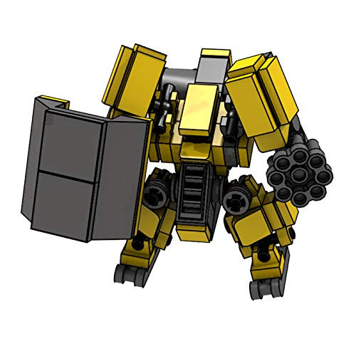 ECLENYES 110Pcs STEM MOC Task Force Mini Mecha Steel Block Model Small Particle Building Blocks Educational Toy Set-The Product is not Made and Sold by Lego and has no Connection with Lego- - Yellow