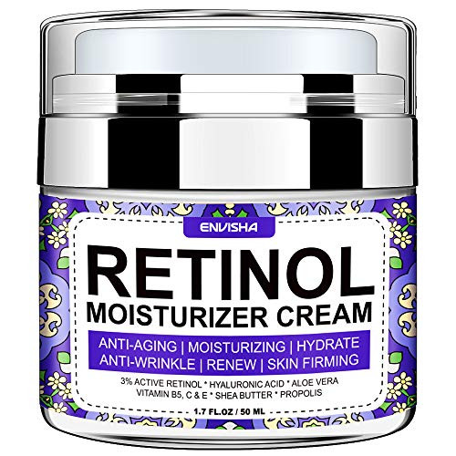 Envisha Retinol Moisturizer Cream for Face - Night Collagen Cream with Hyaluronic Acid - Perfect for Women  and  Men