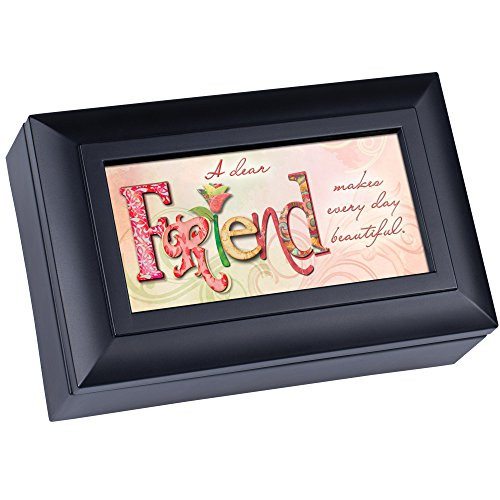 Cottage Garden Friend Petite Black Music Box Plays Wonderful World Cottage Garden Friend Petite Black Music Box Plays Wonderful World