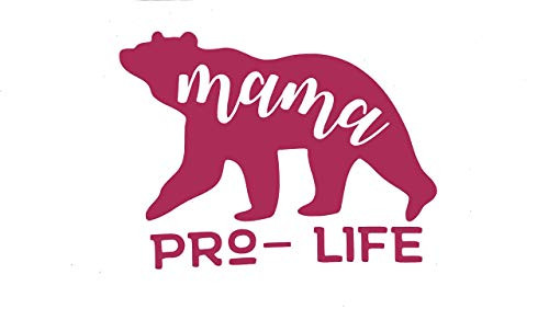 Custom Mama Bear Pro Life Vinyl Decal - Anti Abortion Bumper Sticker for Tumblers Laptops Car Windows Baby Decal