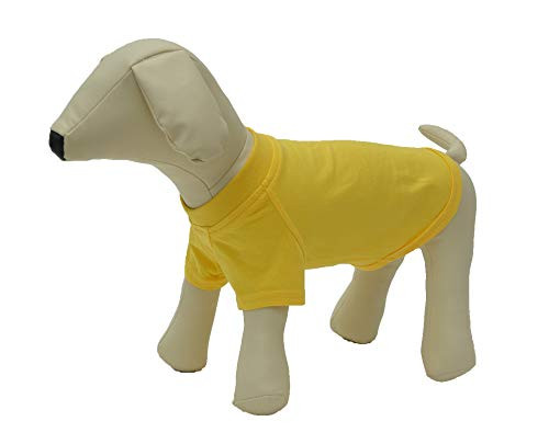Lovelonglong 2019 Pet Clothing Dog Costumes Basic Blank T-Shirt Tee Shirts for Small Dogs Yellow XS