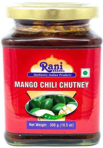 Rani Mango Chili Chutney -Spicy Indian Preserve- 10.5oz -300g- Glass Jar Ready to eat Vegan ~ Gluten Free Ingredients All Natural NON-GMO