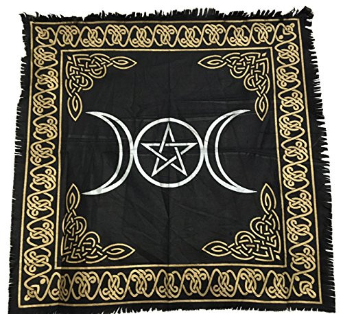 Vrinda® Altar Tarot Cloth Triple Moon / Goddess with Pentagram