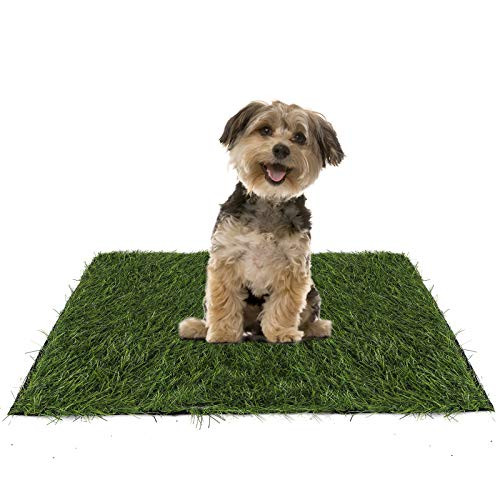 Fasmov 17 x 24 inches Artificial Grass Artificial Turf Rug Fake Faux Grass Rug Indoor Outdoor Synthetic Turf Mat for Garden Lawn Patio Balcony Mats for Dog and Pets Green