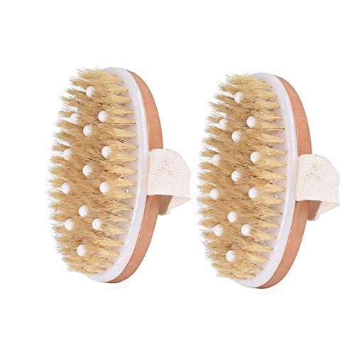 Dry Brushing Body Brush for Skin Exfoliating - Body Scrub Brush for Cellulite and Lymphatic - Shower Body Exfoliator Bath Brush -2pcs with Nodes- Dry Brushing Body Brush for Skin Exfoliating - Body Scrub Brush for Cellulite and Lymphatic - Shower Body Exfoliator Bath Brush -2pcs with Nodes-