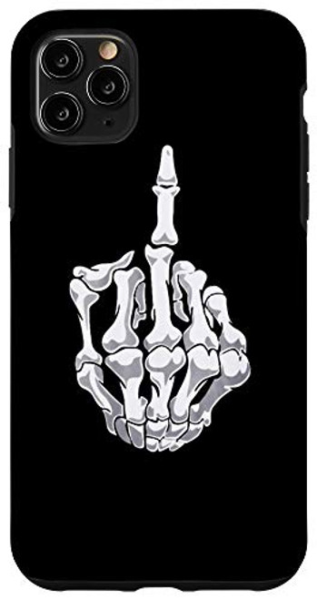 iPhone 11 Pro Max Middle Finger Skeleton Hand Funny F Off Black Case iPhone 11 Pro Max Middle Finger Skeleton Hand Funny F Off Black Case