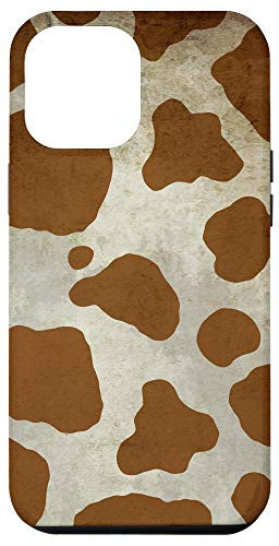 iPhone 12 Pro Max Brown Cow Print Phone Case Farm Animal Skin Pattern Case