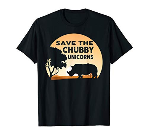 Save The Chubby Unicorns Gift Fat Rhino Funny T-Shirt
