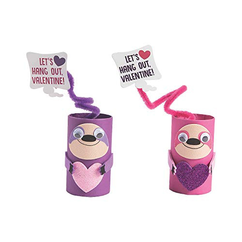 Valentine Sloth Craft Tube Craft Kit -12 - Crafts for Kids and Fun Home Activities