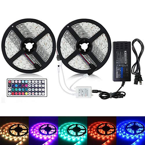 BATHEBRIGHT Led Strip Light Waterproof 600leds 32.8ft 10m Waterproof Flexible Color Changing RGB SMD 5050 600leds LED Strip Light Kit +44 Keys IR Remote Controller+12V 6A Power Supply BATHEBRIGHT Led Strip Light Waterproof 600leds 32.8ft 10m Waterproof Flexible Color Changing RGB SMD 5050 600leds LED Strip Light Kit +44 Keys IR Remote Controller+12V 6A Power Supply