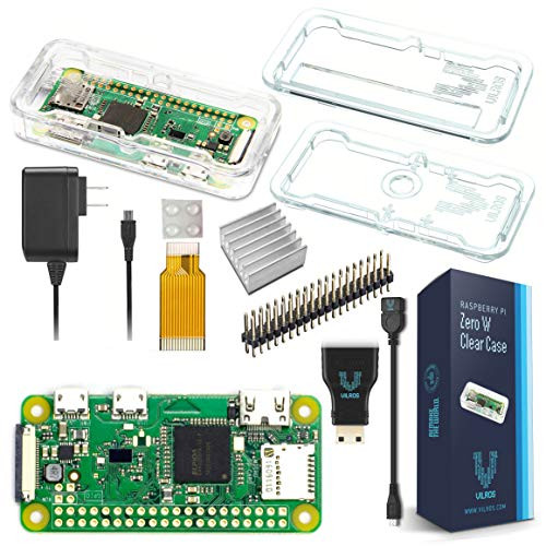 Vilros Raspberry Pi Zero W Basic Starter Kit- Clear Case Edition-Includes Pi Zero W -Power Supply & Premium Clear Case