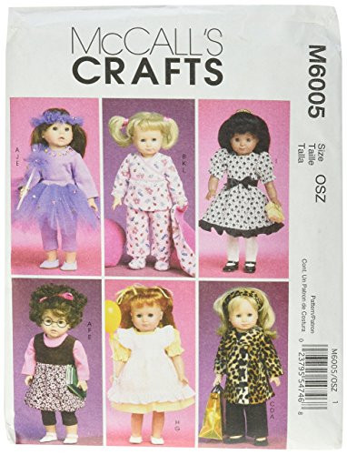 McCalls Patterns M6005 Clothes and Accessories for 18-Inch Doll One Size Only