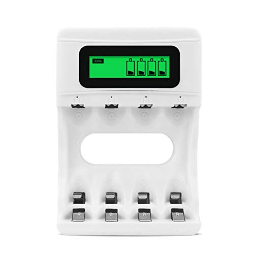 AA/AAA Battery Charger 4 Slots Smart Battery Quick Charging Charger with LCD Display for Rechargeable AA/AAA Rechargeable Batteries