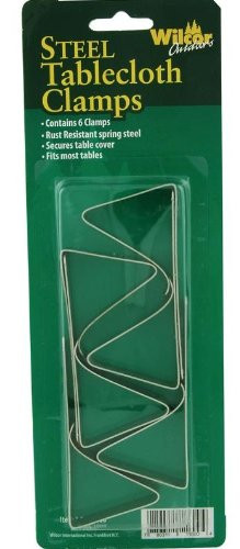 Outdoor Steel Tablecloth Clamps -Pack of 6- -Rust Resistant  and  Fits Most Tables-