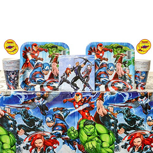 Cedar Crate Market Bundle Marvel Epic Avengers Party Supplies Pack for 16 Guests: Stickers, Dinner Plates, Luncheon Napkins, Table Cover, and Cups Cedar Crate Market Bundle Marvel Epic Avengers Party Supplies Pack for 16 Guests: Stickers, Dinner Plates, Luncheon Napkins, Table Cover, and Cups