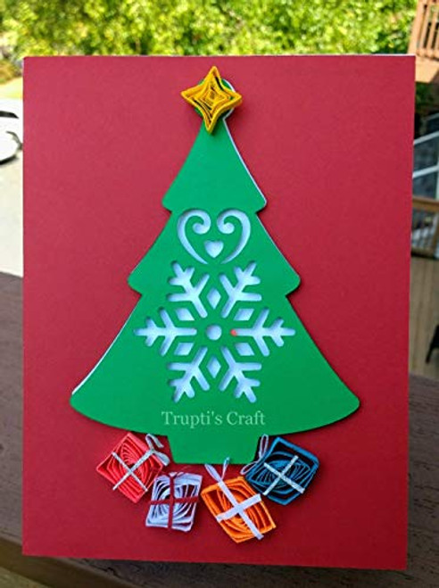 Paper Quilling Christmas Tree Card/Wall Decor/Wall Frame/Paper Quilling Gift Paper Quilling Christmas Tree Card/Wall Decor/Wall Frame/Paper Quilling Gift