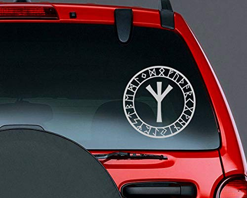 TAMENGI Rune Circle Algiz Rune Viking Norse Mythology Vinyl CAR Decal Pagan Asatru - 7 inches