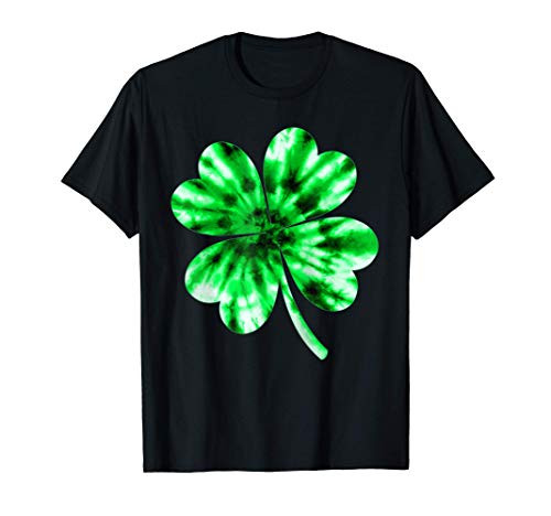 Tie Dye Shamrock St Patricks Day Shirt Women Men Green Fun T-Shirt
