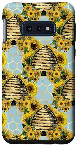 Galaxy S10e Honey Yellow Sunflower Bee Hive Floral Print Pattern Case