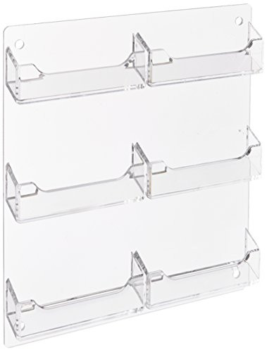 Azar Displays 252221 8.5" W x 8.5" H 6- Pocket Wall Mount Business Card Holder (2 Pack)