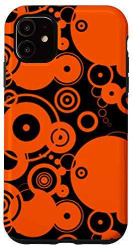 iPhone 11 Black And Orange Halloween Concentric Circles Fall Colors Case