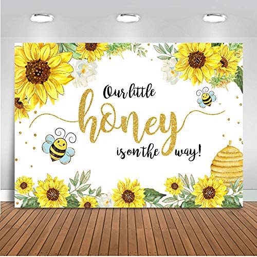 Mocsicka Bee Baby Shower Backdrop Sunflower Sweet Honeycomb Baby Shower Photo Backdrops Bumblebee Bee Day Photography Background -7x5ft- Mocsicka Bee Baby Shower Backdrop Sunflower Sweet Honeycomb Baby Shower Photo Backdrops Bumblebee Bee Day Photography Background -7x5ft-