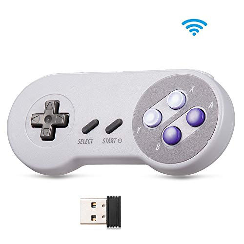 Wireless SNES USB Controllerkiwitatá 2.4GHz Rechargeable Classic SNES PC Game pad Controller with Receiver for Windows PC MACRaspberry PI