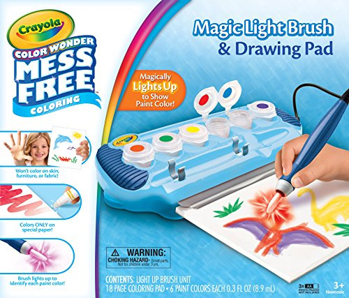Crayola Color Wonder Magic Light Brush & Drawing Pad, Mess Free Coloring, Ages 3, 4, 5