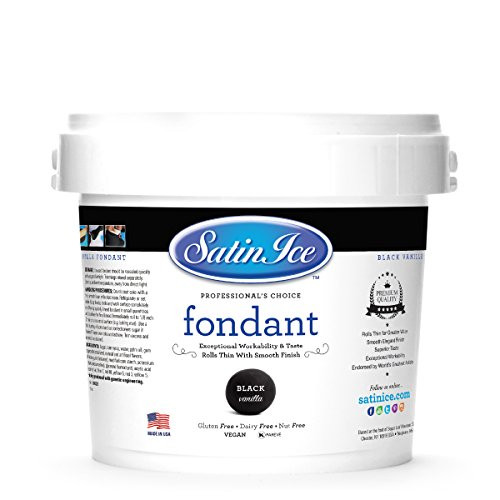 Satin Ice Black/Vanilla Rolled Fondant, 5 lb Tub