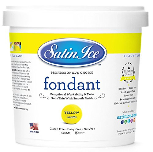 Satin Ice Yellow Fondant, Vanilla, 5 Pounds
