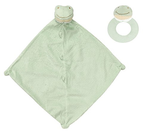 Angel Dear Green Froggy Blankie  and  Ring Rattle Set