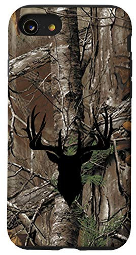 iPhone SE -2020- / 7 / 8 Deer Hunting Black Brown Tree Camo Camouflage Case