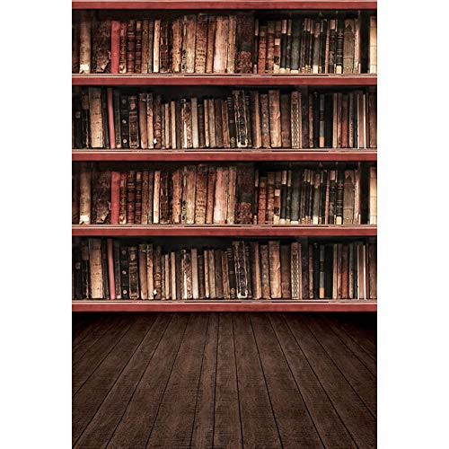 Haoyiyi 3x5ft Bookshelf Backdrop Wood Library Bookcase Background Bookshelf Bookrack Photography Photo Boy Girl Students Teachers Children Law School Library Study Room Portrait Decor