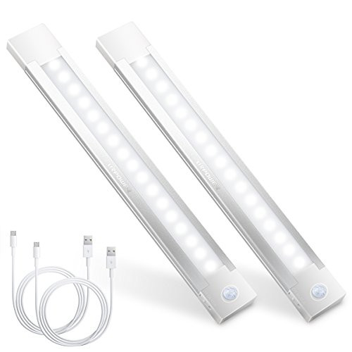 URPOWER Motion Sensor Light, Rechargeable Closet Light Wireless Motion Sensor LED Night Light Stick-Anywhere Motion Sensor Closet Lights Stick up Wall Lights for Closet Bathroom Hallway (Cool White)