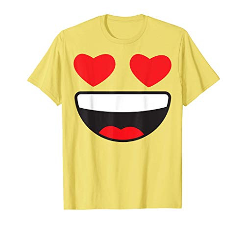 Heart Eyes Face Emoji Easy Lazy Group Halloween Costume T-Shirt